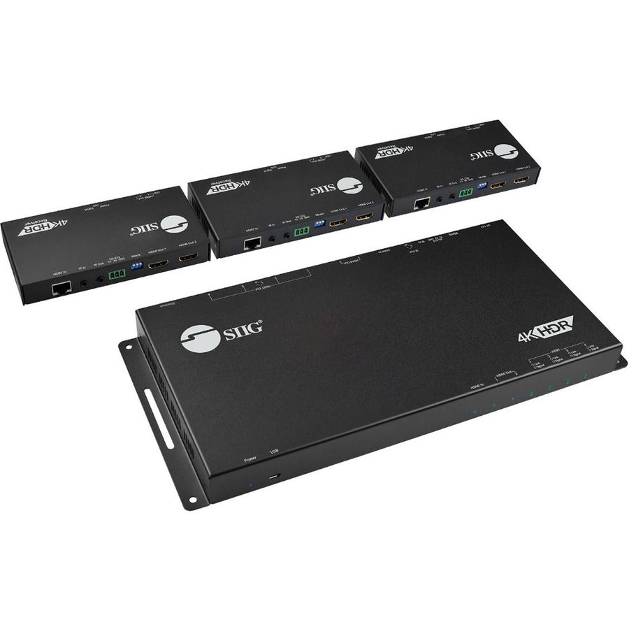 SIIG Inc CE-H24N11-S1 HDMI 2.0 4K HDR 1x4 Splitter HDBaseT Extender with Auto-Scaling