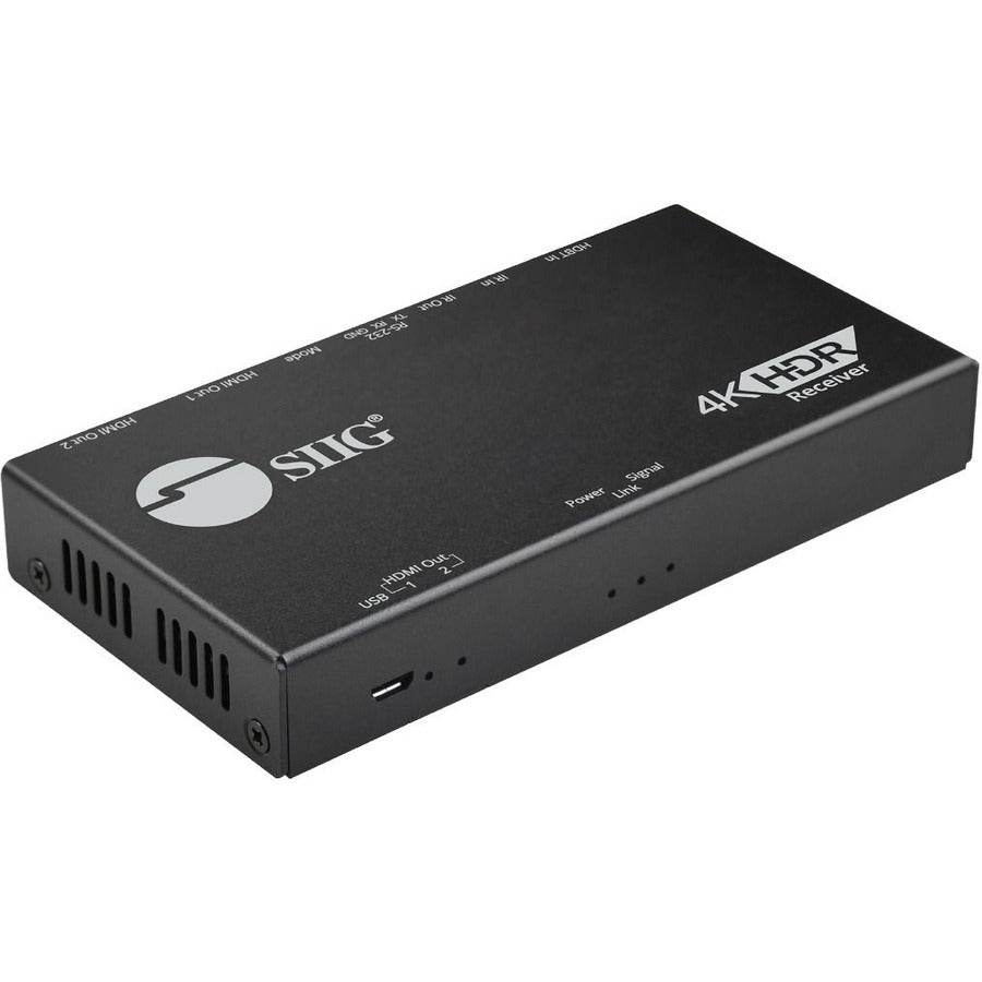 SIIG HDMI 2.0 4K HDR Over HDBaseT Receiver - 198 ft Maximum Range with IR Pass-Through and PoC Support
