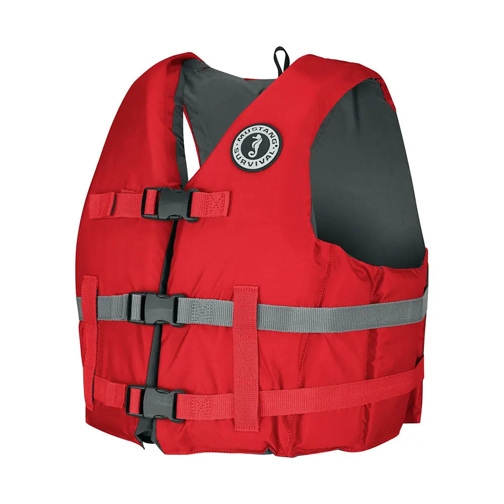 Mustang Survival Livery Foam Vest XL/XXL in Red - USCG Approved PFD for Water Sports