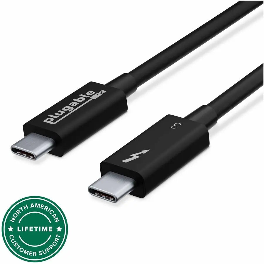 Plugable Technologies Thunderbolt 3 Cable (TBT3-40G80CM) – 2.6ft 40Gbps Data Transfer & Power Delivery