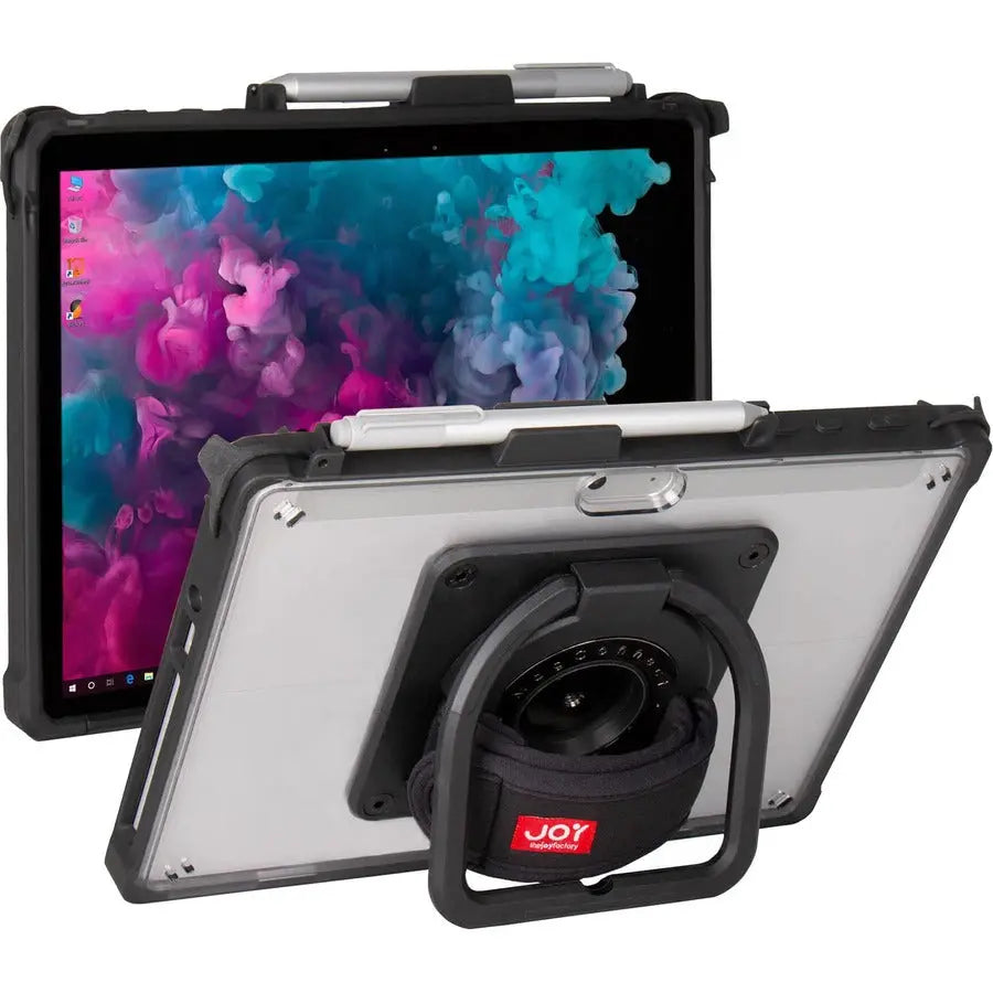 The Joy Factory aXtion Edge MP Rugged Case for Microsoft Surface Go 2 - Shockproof with Rotating Kickstand and Stylus Holder