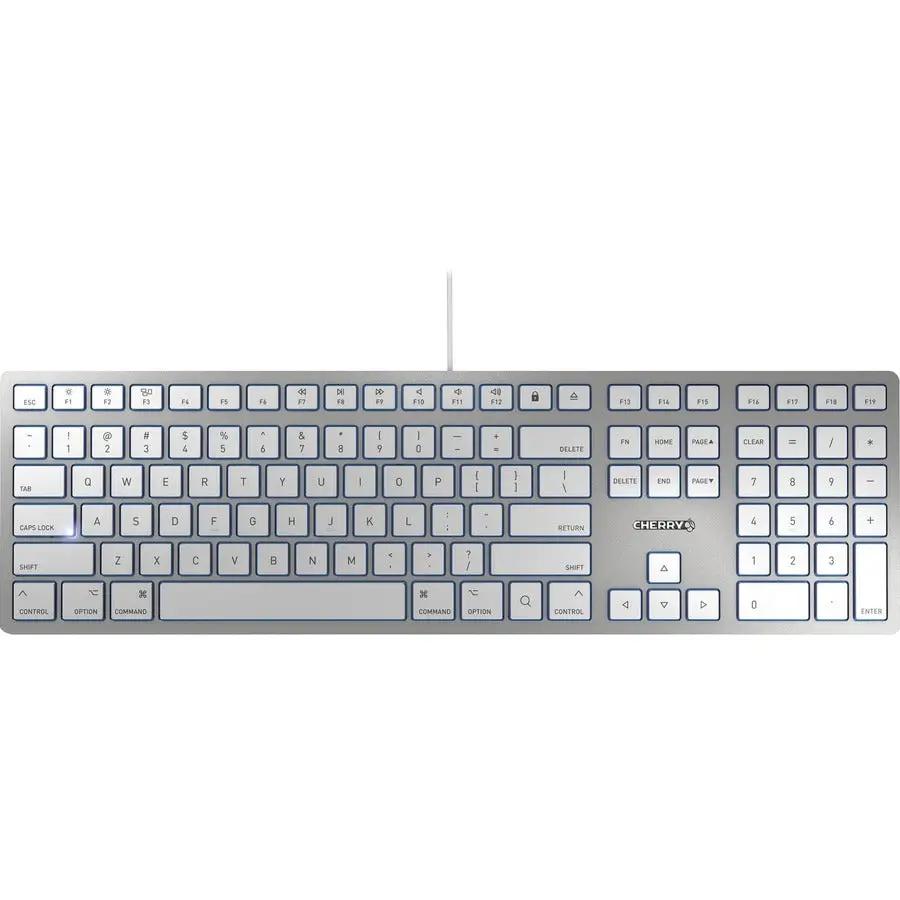 Cherry KC 6000 SLIM for Mac Wired Keyboard - White, Compact with Numeric Keypad and Silent Scissor Mechanism by Cherry Americas