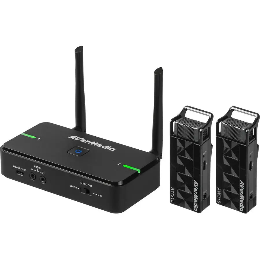 AVerMedia AverMic AW315 Wireless Teacher Microphone System – Dual Microphone, 2.4 GHz, TAA & NDAA Compliant