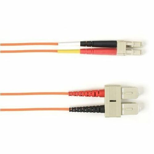 Black Box FOCMR50-003M-SCLC-OR 3 m Orange Duplex Multimode Fiber Optic Patch Cable, 50 Micron, SC to LC