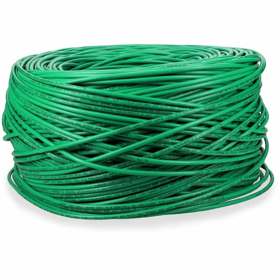 AddOn 1000ft Green Cat6 UTP Plenum Network Cable - High-Speed Data Transfer