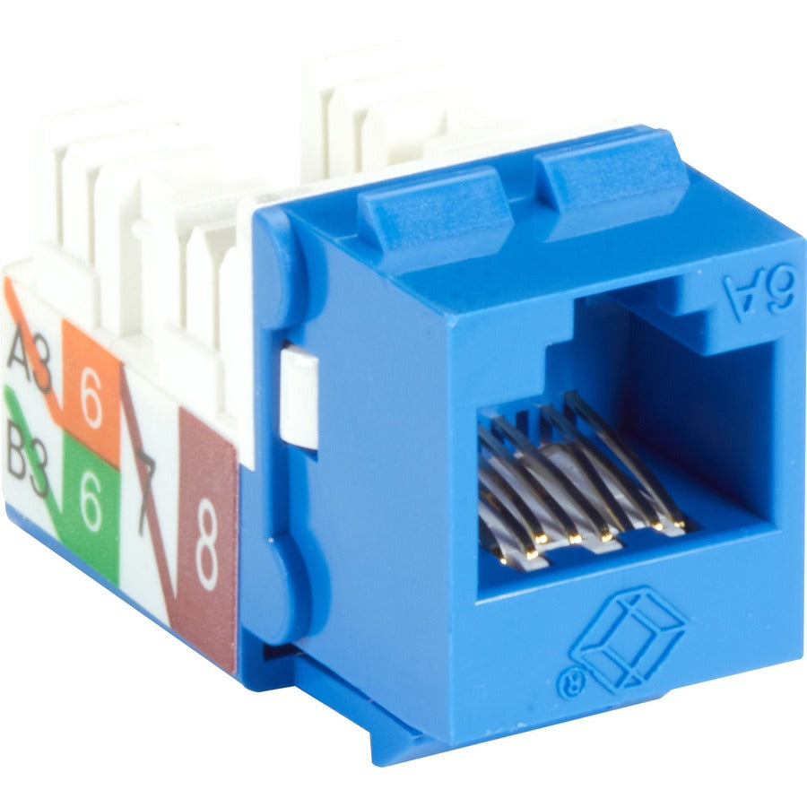 Black Box GigaTrue 2 CAT6A Keystone Jack - Unshielded RJ45, Blue