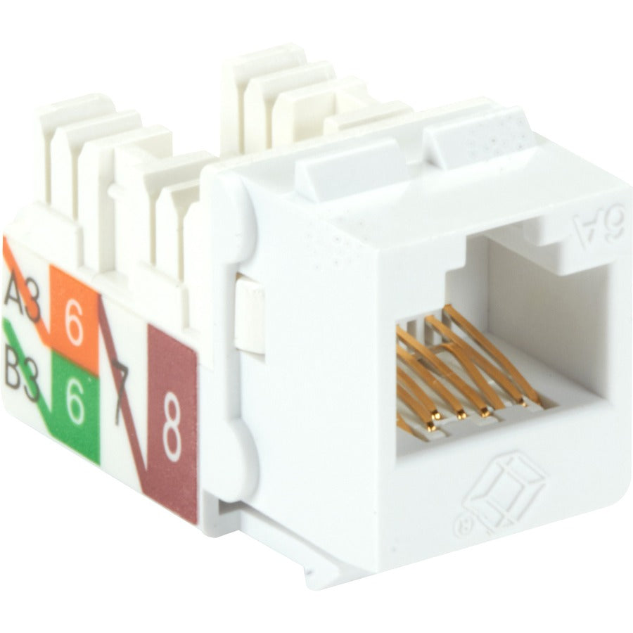Black Box GigaTrue2 CAT6A Keystone Jack - Unshielded RJ45, White
