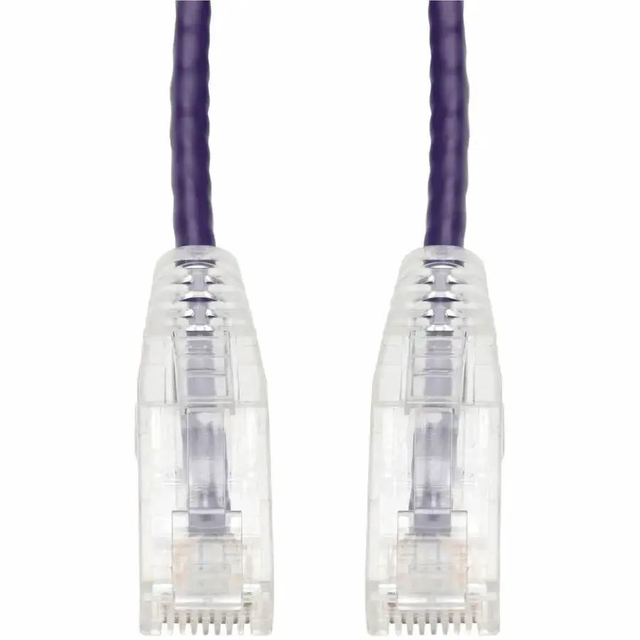AddOn 45ft Purple CAT6 Slim PVC Ethernet Cable with Snagless RJ-45 Connectors by AddOn