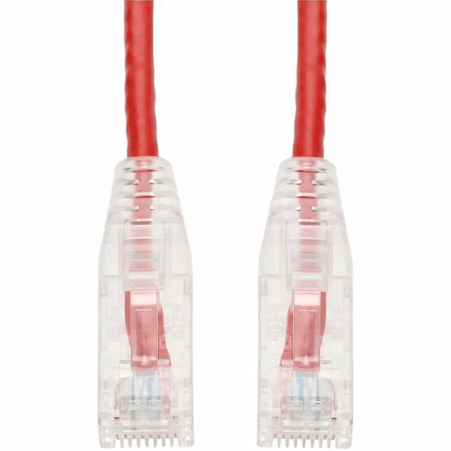 AddOn 30ft Red CAT 6 Slim PVC Ethernet Cable with Snagless Clear-Claw RJ-45 M/M by ADDON