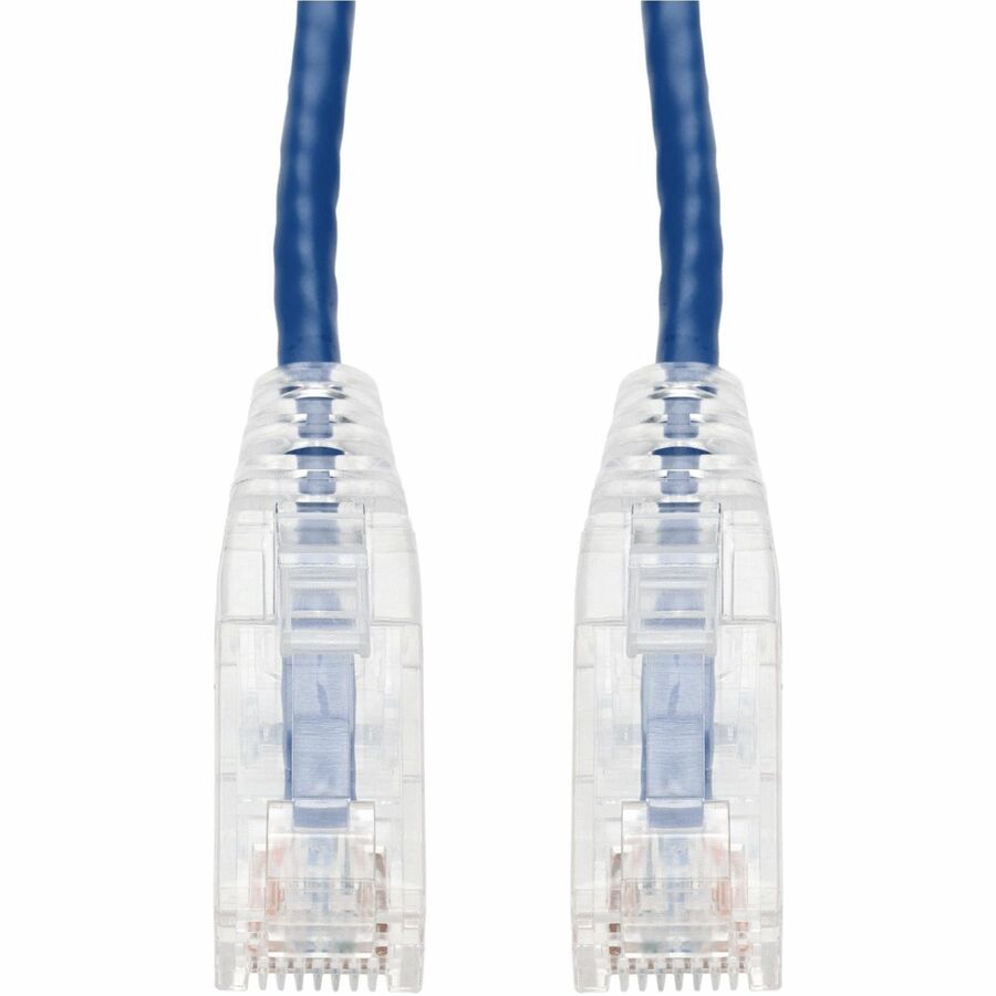 AddOn 18ft Blue CAT6 Slim PVC Ethernet Cable with Snagless Clear-Claw RJ-45 Male Connectors