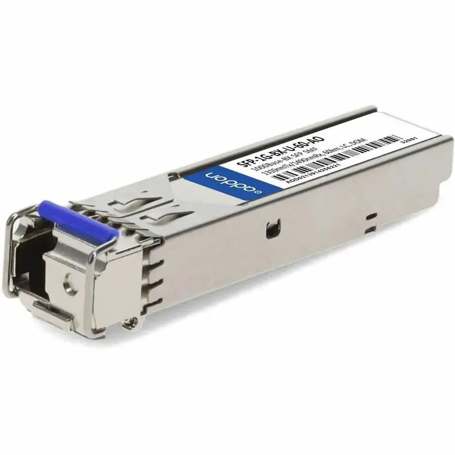 AddOn SFP (Mini-GBIC) Module, Part Number SFP-1G-BX-U-60-AO – 1000Base-BX Single-Mode Fiber, 60km, TAA Compliant by ADDON