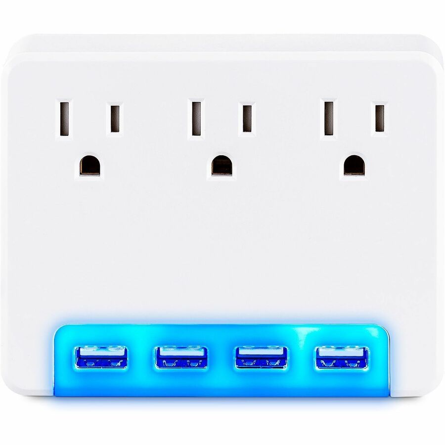 CyberPower P3WUH Wall Tap Outlet with Multi-Color LED and USB Charging Ports