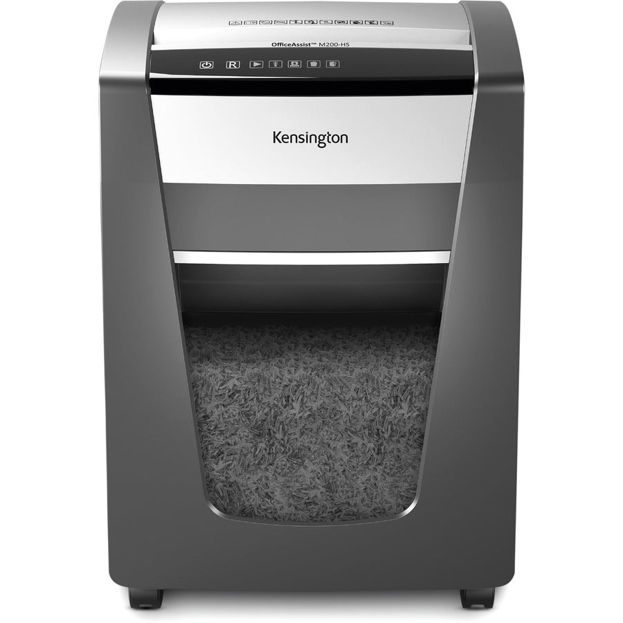 Kensington OfficeAssist Shredder M200-HS Anti-Jam Micro Cut - 15-Sheet Crosscut Paper Shredder with 8-Gallon Bin and Continuous 4-Hour Run Time
