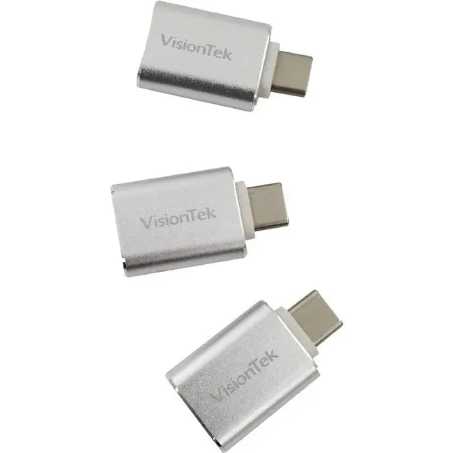 VisionTek USB-C to USB-A Adapter 3-Pack for Laptops and Mobile Devices
