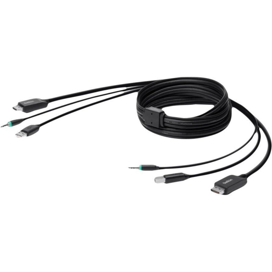 Belkin TAA DP/USB/AUD Secure KVM Combo Cable, 10 ft - High-Resolution Video and Audio Support