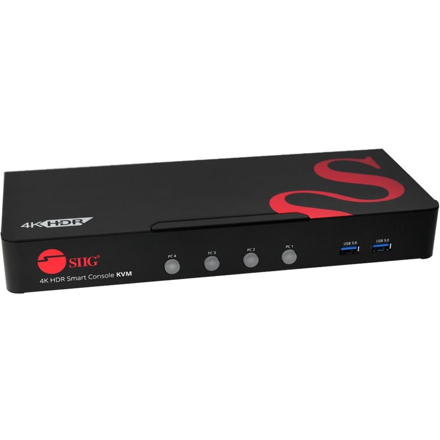 SIIG 4-Port HDMI 4K60Hz HDR KVM Switch with USB 3.0 and Audio - Model CE-H25611-S1