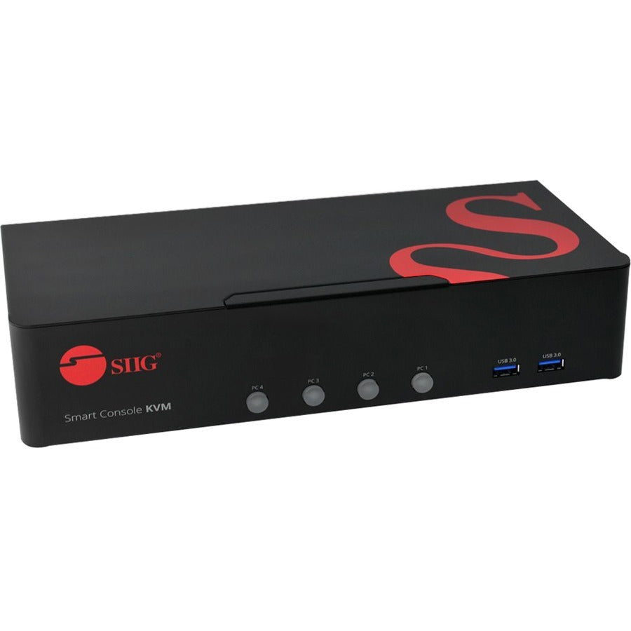SIIG 4-Port DVI Dual-Link Smart Console KVM Switch with USB 3.0 and Multimedia Ports
