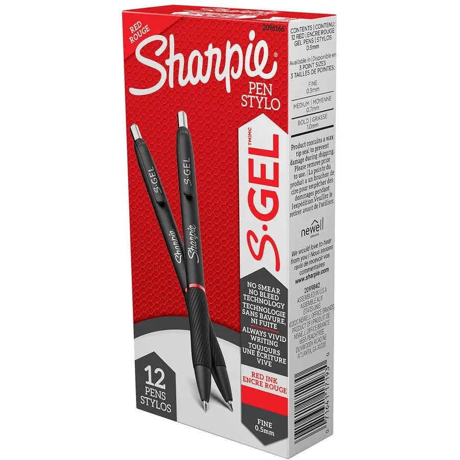 Sharpie S-Gel Pens with 0.5mm Fine Tip - Smooth-Flowing Gel Ink for Precise Writing