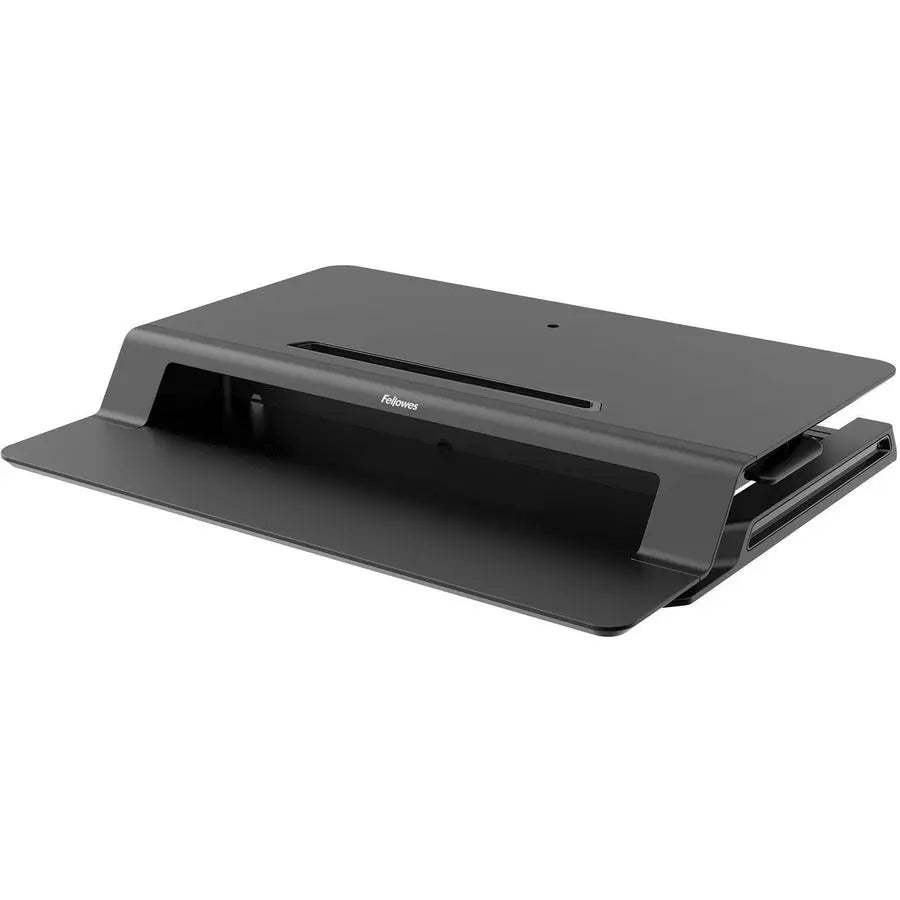 Fellowes Lotus LT Sit-Stand Workstation – Adjustable Desktop Riser with Spacious Platform and Device Channel