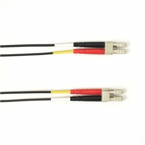 Black Box Fiber Optic Duplex Patch Network Cable FOCMP10-010M-LCLC-BK – 10G Ethernet, High Micro-Bend Resistance, Black, 10 Feet