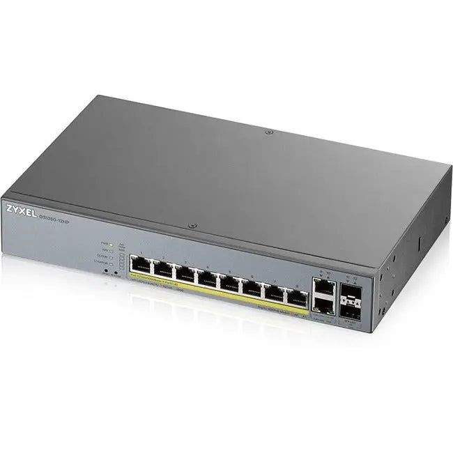 ZYXEL GS1350-12HP 8-Port Gigabit Managed PoE Switch with 130W Power and 2 SFP Uplink