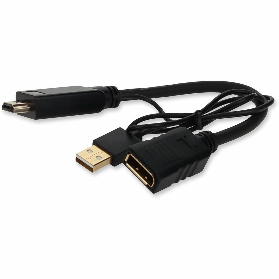 AddOn HDMI 1.3 Male to DisplayPort Female Active Adapter – Black, 7.9 Inches, Supports Up to 2560x1600 Resolution
