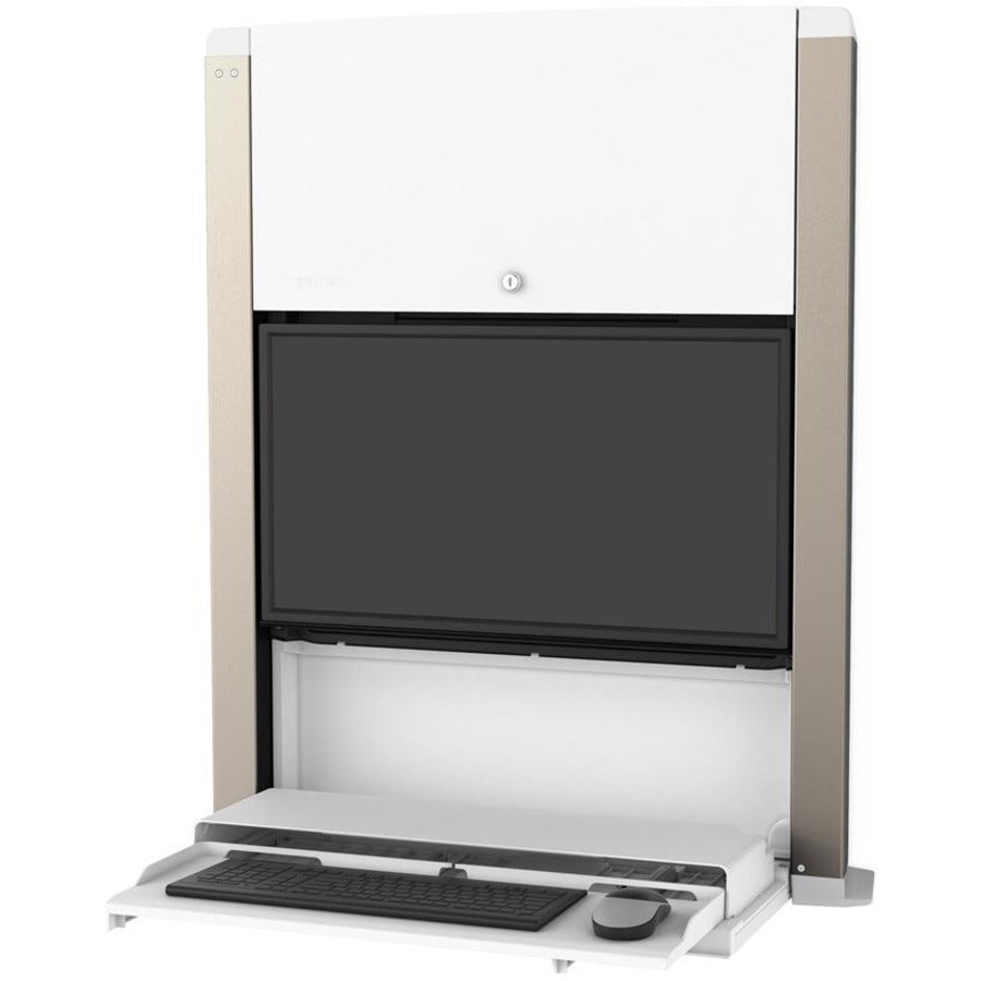 Ergotron CareFit Wall-Mount Computer Workstation Enclosure – White, Fits 24-27" Screens