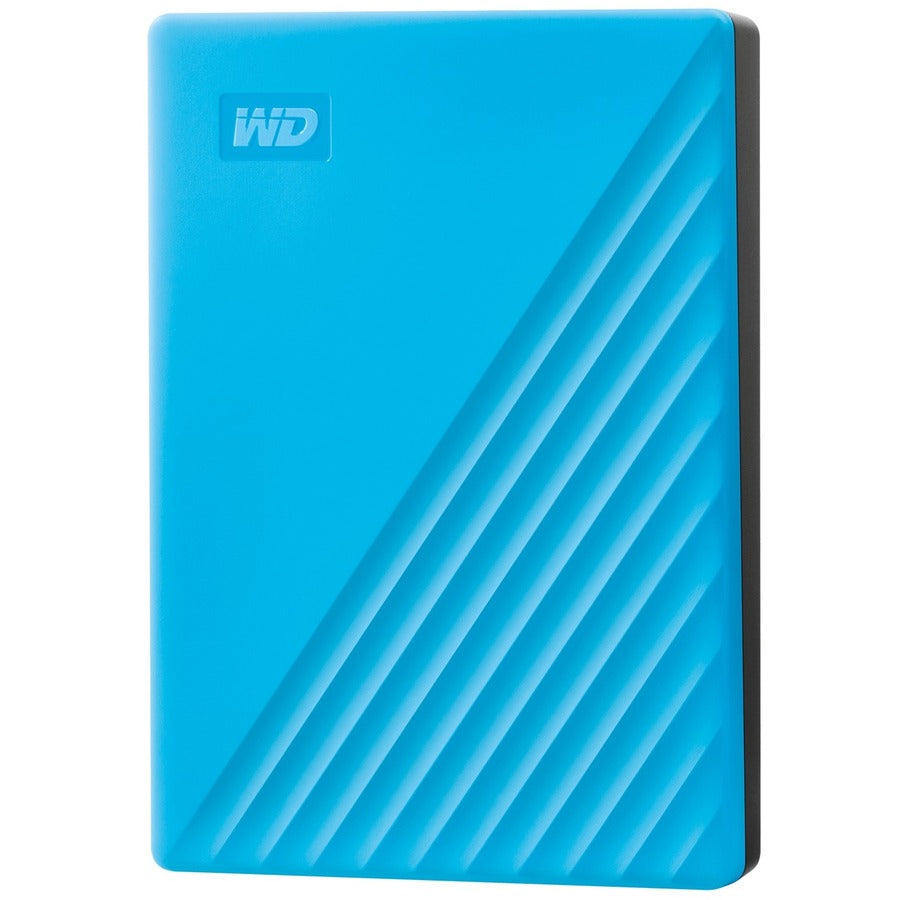 WD My Passport 4TB Portable External Hard Drive in Blue - Secure and Compact Storage Solution