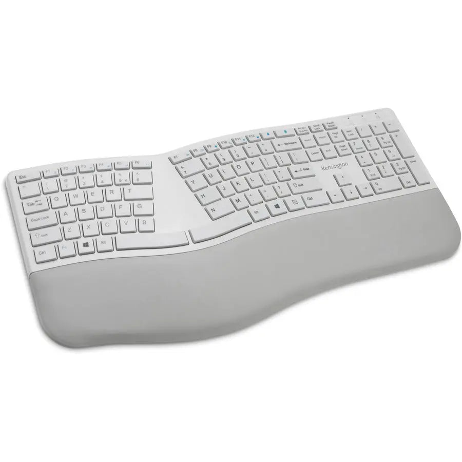 Kensington Pro Fit Ergo Wireless Keyboard - Gray, Ergonomist-Approved Split and Sloped Design with Adjustable Reverse Tilt and Built-In Wrist Rest