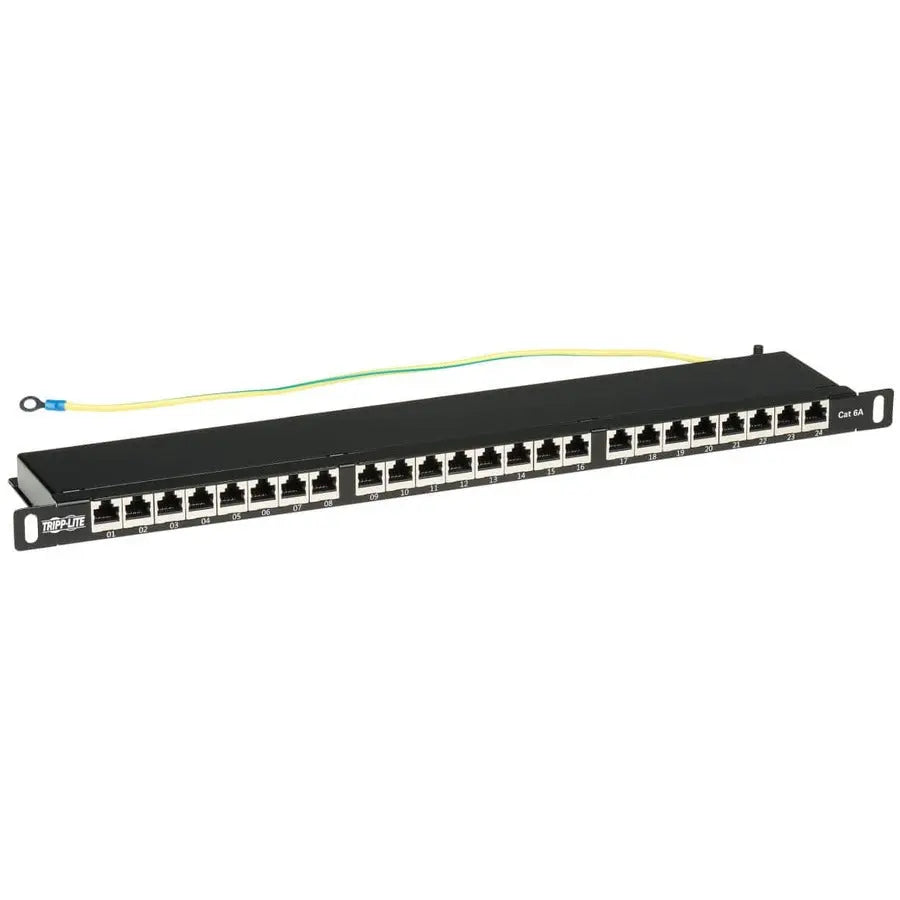 Eaton Tripp Lite Series N252A-024-HUSHK 24-Port Cat6a Patch Panel, 0.5U Rack-Mountable