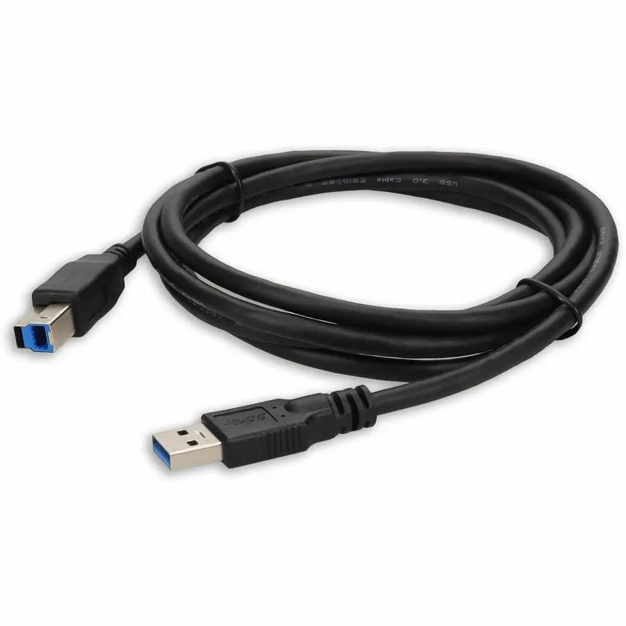 AddOn 1ft USB 3.0 A Male to USB B Male Extension Cable, Black