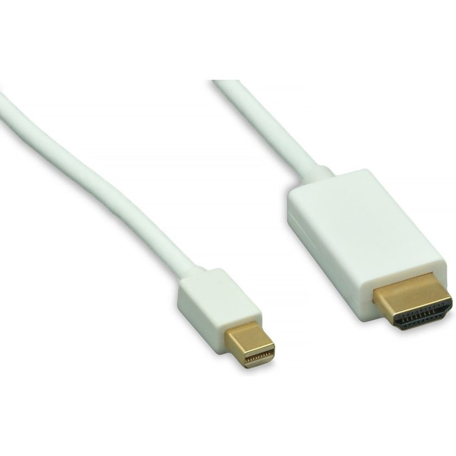 ENET CABLES HDMIM-MDPM-WH-6F 6-Foot HDMI to Mini DisplayPort A/V Cable, White