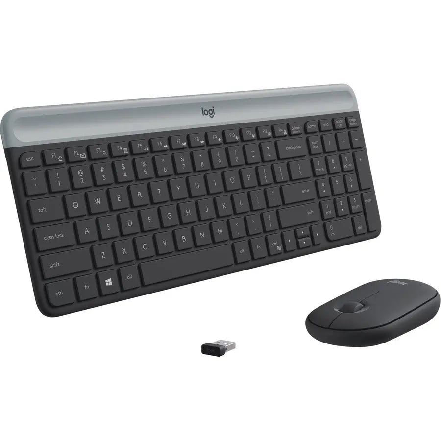 Logitech MK470 Slim Wireless Keyboard and Mouse Combo - Modern Compact Layout, Ultra Quiet - Graphite