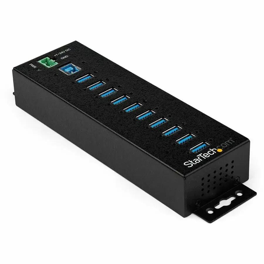 StarTech.com 10-Port Industrial USB 3.0 Hub with Power Supply and Mounting Options by StarTech.com