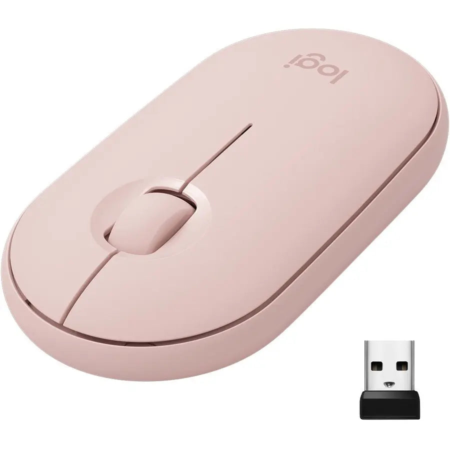 Logitech Pebble Wireless Mouse M350 - Compact, Silent, Dual Connectivity in Rose Pink