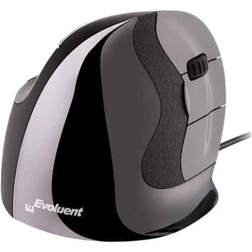Evoluent Vertical Mouse D, Right Wired Small – Ergonomic Hand-Friendly Computer Mouse with Grooved Buttons and Adjustable Speed