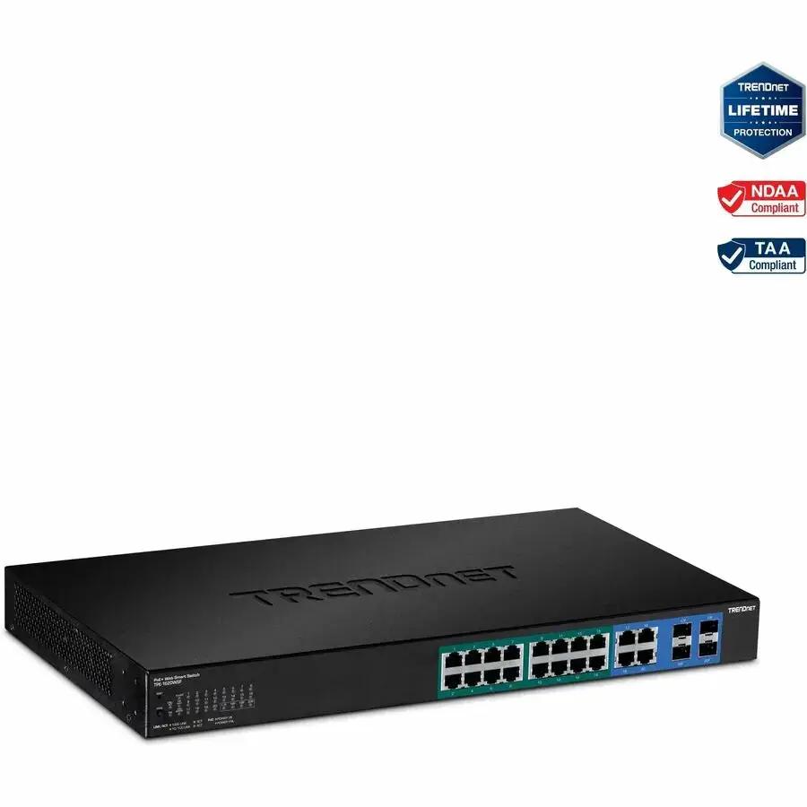 TRENDnet TPE-1620WSF 20-Port Gigabit Web Smart PoE+ Switch with 370W Power Budget by TRENDnet