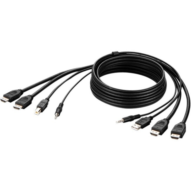 Belkin F1DN2CCBL-HH6T 6 ft TAA Dual HDMI, USB and Audio Secure KVM Combo Cable