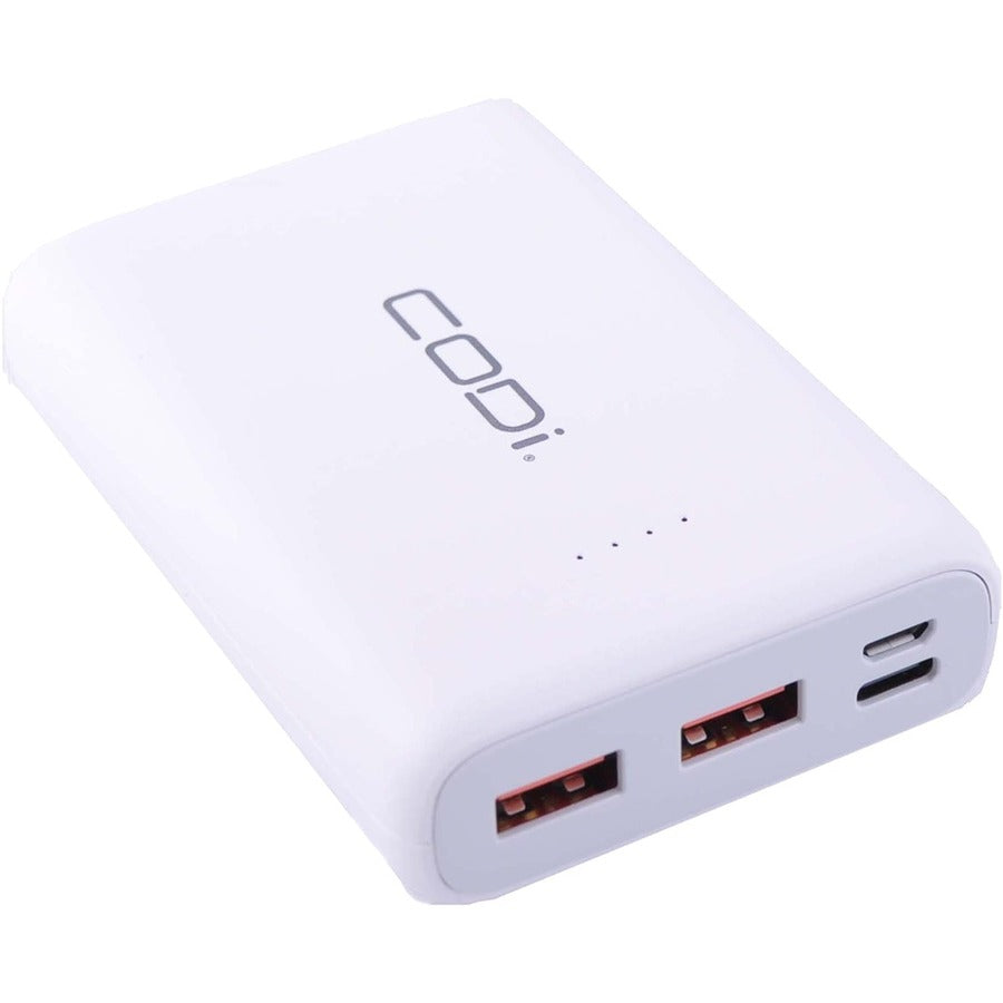 CODi A03031 10,000mAh Quick Charge Power Bank with USB-C, Dual USB-A and Micro-USB