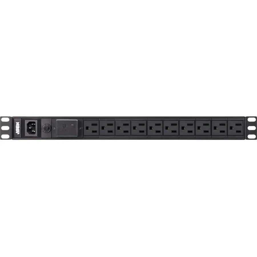 ATEN PE0110S 10-Outlet 15A Power Distribution Unit with Surge Protection - 1U Rack Mount