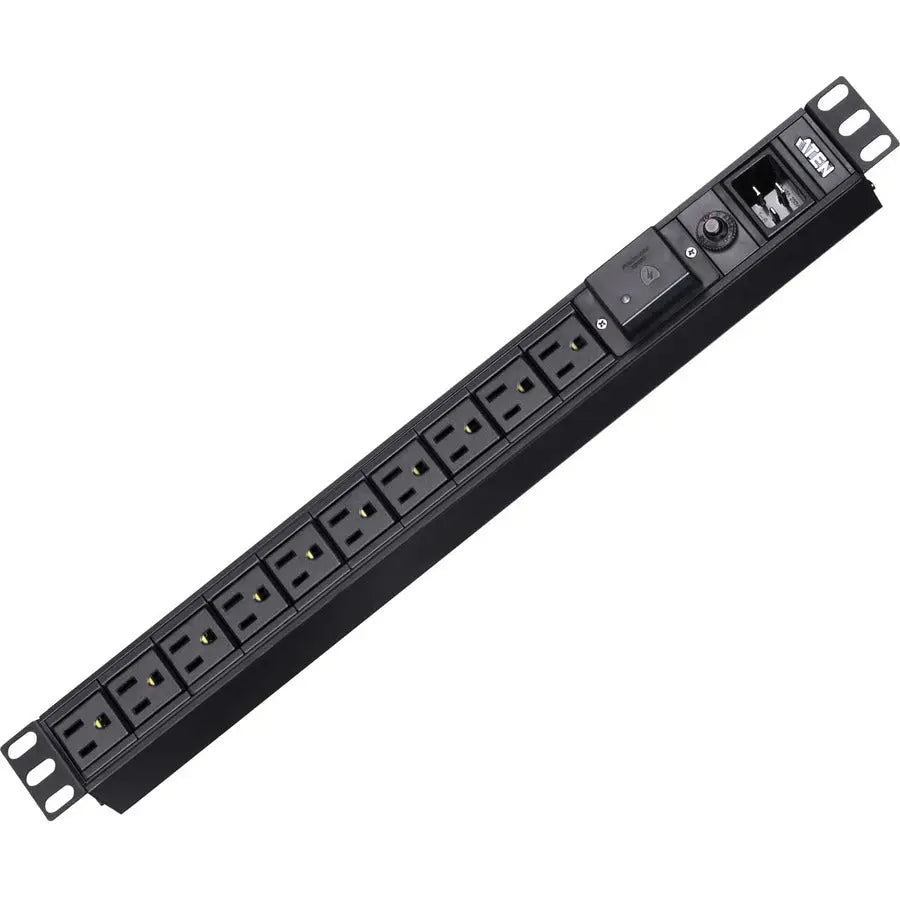ATEN PE0210S 10-Outlet 20A Power Distribution Unit with Surge Protection, 1U Rack Mount