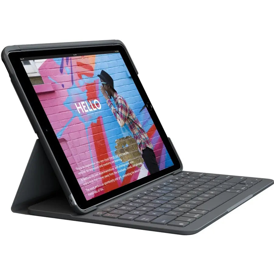 Logitech Slim Folio Keyboard Case for iPad 9th, 8th, and 7th Generation - Graphite