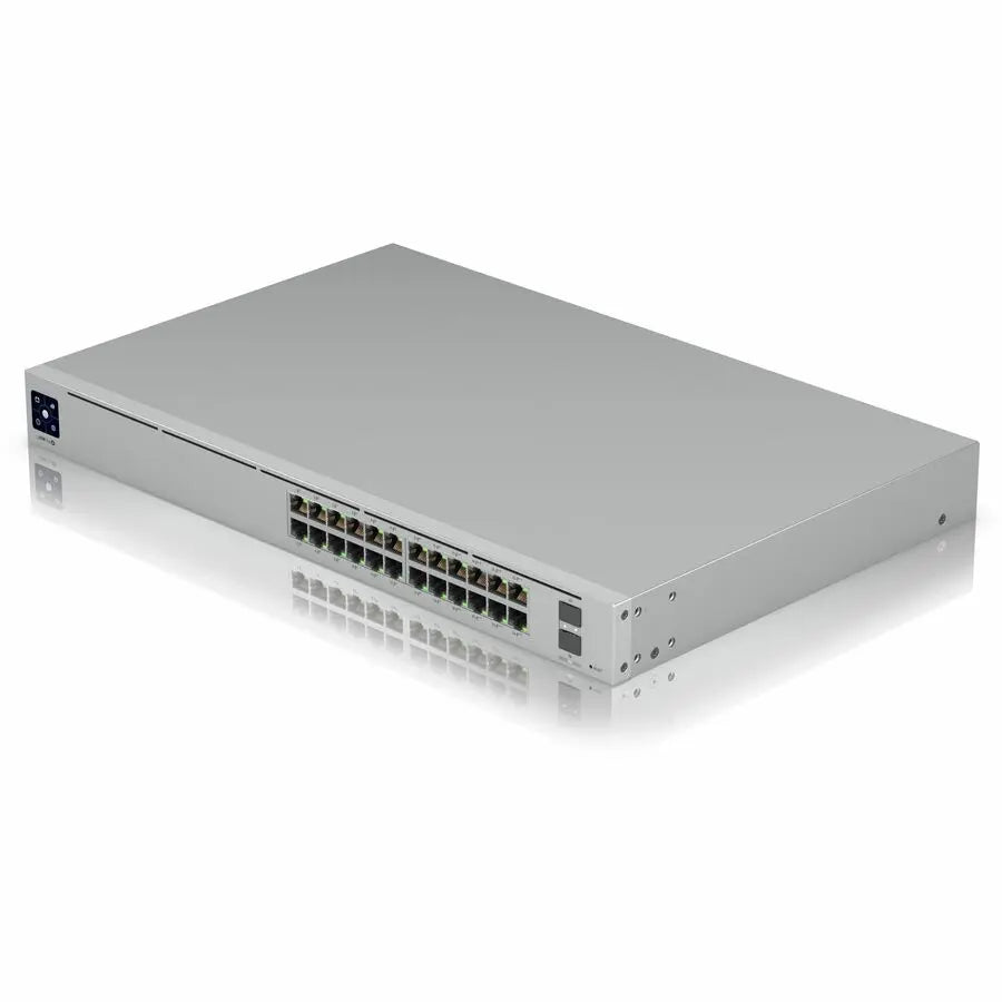 Ubiquiti UniFi USW-Pro-24-POE Layer 3 Switch – 24-Port Gigabit PoE+ with SFP+ Uplinks and Near-Silent Cooling
