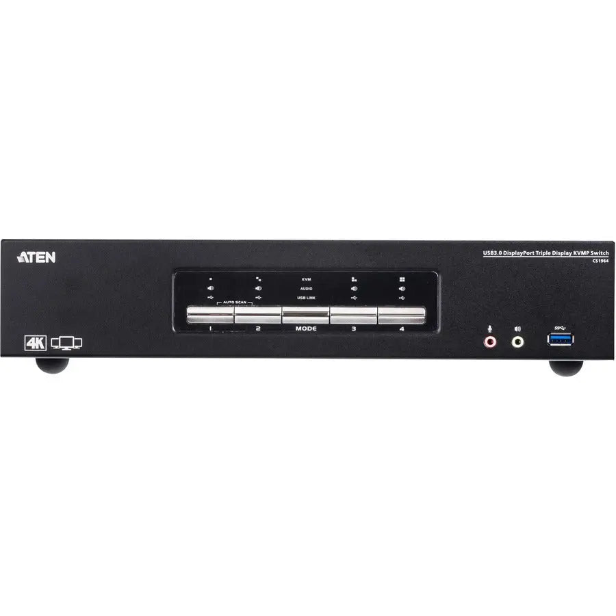 ATEN CS1964 4-Port USB 3.0 4K DisplayPort Triple Display KVMP Switch