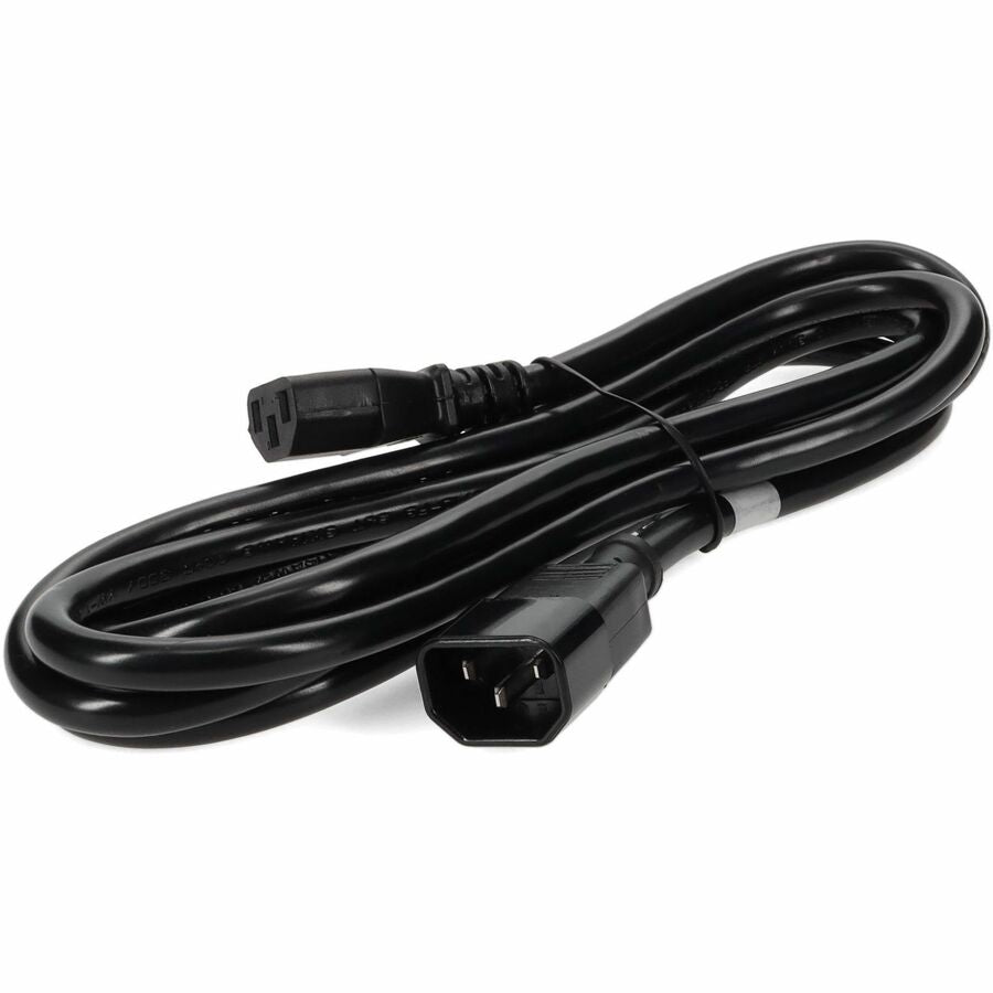 AddOn 7ft IEC C13 to IEC C14 Power Cable - 14AWG 15A 100-250V, Black