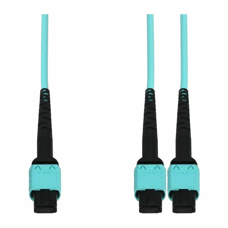 AddOn 5m MPO to 2xMPO Aqua OM4 Riser-Rated Fiber Patch Cable by ADDON
