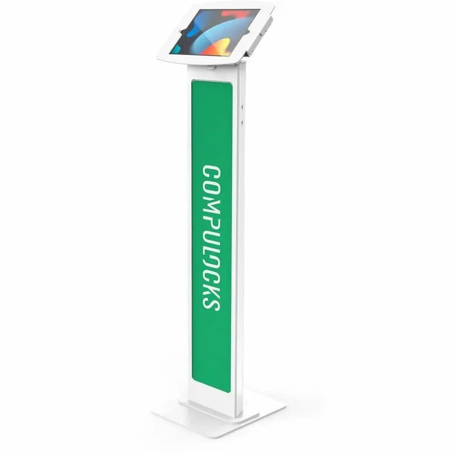 Compulocks iPad 10.2" Space Enclosure Floor Stand with Branding Panel and Secure Mount