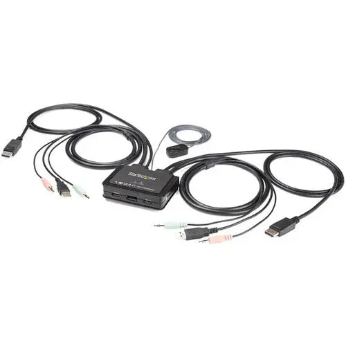 StarTech.com 2 Port DisplayPort KVM Switch SV211DPUA4K – 4K@60Hz UHD Video & Audio Control for Dual Computers