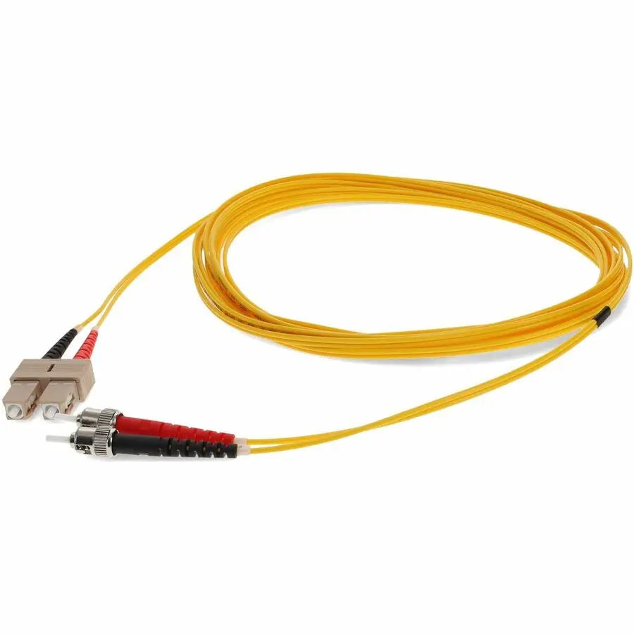 AddOn 5m ST to SC Yellow OM1 Duplex Fiber Patch Cable - Riser Rated, Nonconductive Fiber Optic Cable