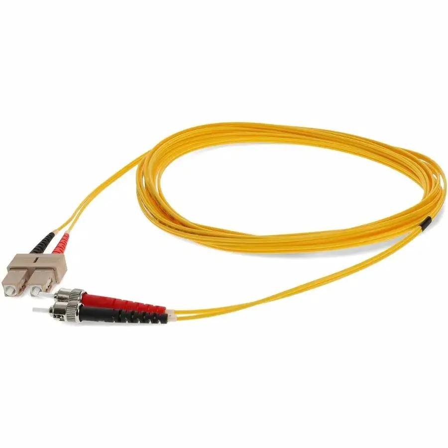 AddOn 5m ST to SC Yellow OM1 Duplex Fiber Patch Cable - Riser Rated, Nonconductive Fiber Optic Cable by AddOn